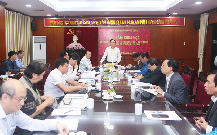 Toạ đàm khoa học về việc tổng kết 10 năm thực hiện Nghị quyết số 08-NQ/TW của Bộ Chính trị về thể dục thể thao